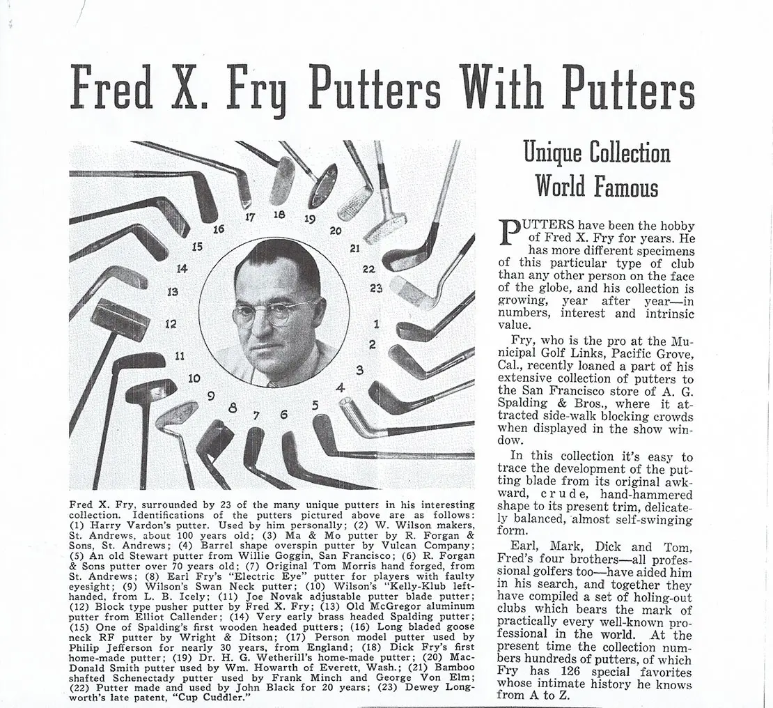 Fred Fry putters with putters