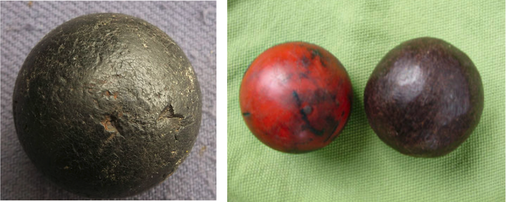 Balls of questionable authenticity and wood replicas